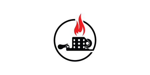 Creative match lighter logo design with modern style ,premium vector