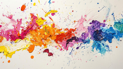 Fototapeta premium Bright abstract splashes of color on rough paper