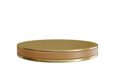 3d gold wooden stage podium.