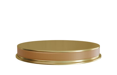 3d gold wooden stage podium.
