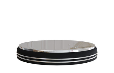 3d silver black stage podium.