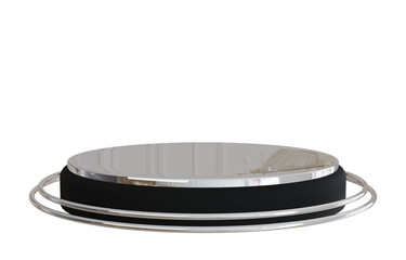 3d silver black stage podium.