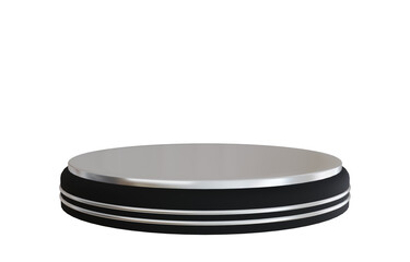 3d silver black stage podium.