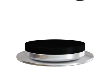 3d silver black stage podium.