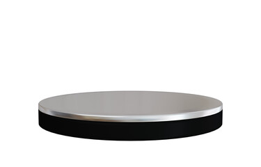 3d silver black stage podium.