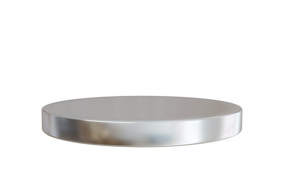 3d silver stage podium.
