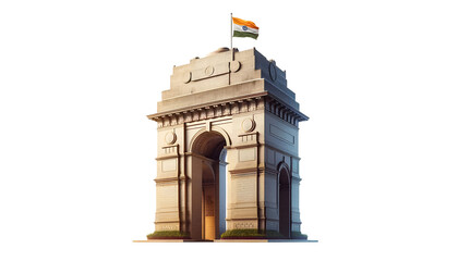 India gate monument with the Indian flag 