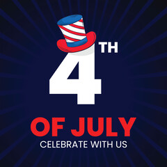 Happy 4th of July independence day USA banner template