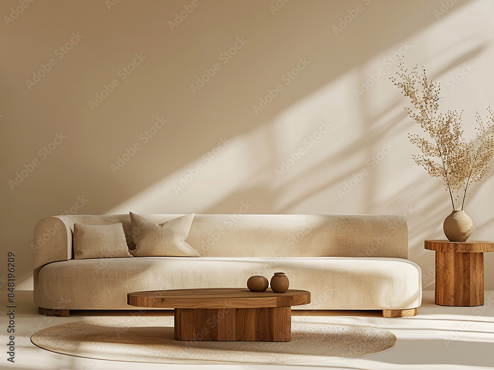 Wall mural immerse yourself in a cozy home interior, with modern furniture and ample space