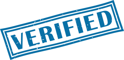 Verified square grunge stamp, Png vector illustration