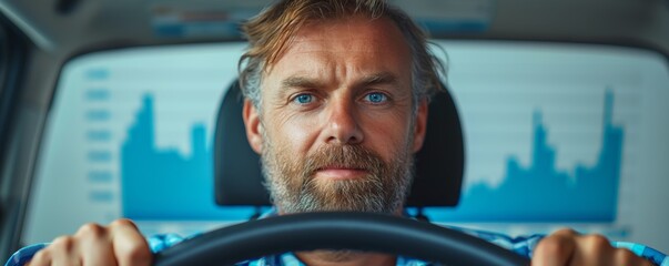 Driver with financial graphics overlay