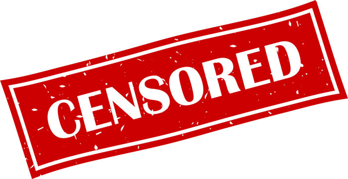 Censored square grunge stamp, Png vector illustration	