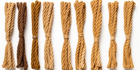 A coil of rope on a clean white surface