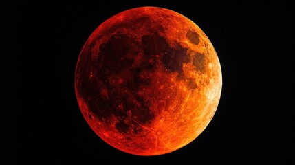 A rare celestial event captures the attention of astronomers and people alike, as a blood moon rises high in the dark sky