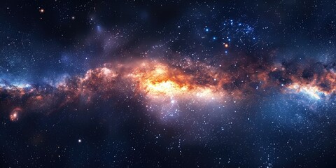 Naklejka premium A beautiful galaxy with numerous stars and celestial bodies