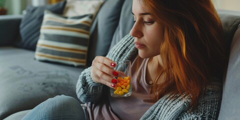 A person relaxing at home with a glass of water, ideal for wellness and health-related content