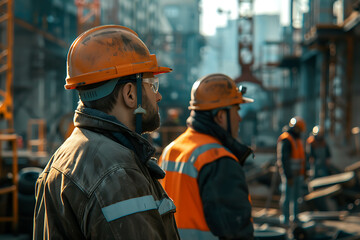 Various industry sectors with dedicated workers, showcasing diverse environments from factories to construction sites and technology hubs.

