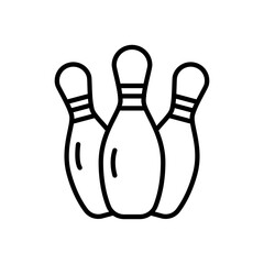 bowling pin, line icon, isolated background