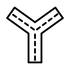 Road line icon. Way icon. Road icon isolated on white background. Transparent background, minimalist symbol. Vector images