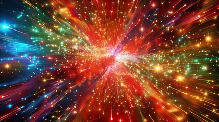 Naklejka premium A colorful explosion of light and stars