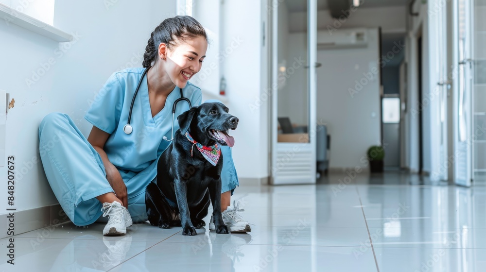 Wall mural A Nurse With a Dog