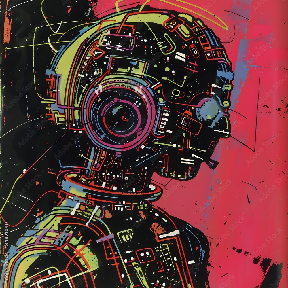 Poster captivating technological immersive digital realm of innovative structures and luminous abstractions