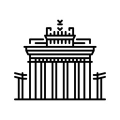 Bradenburg Gate, Berlin landmark icon. Suitable use for travel, holiday, app, website, infographic and more.
