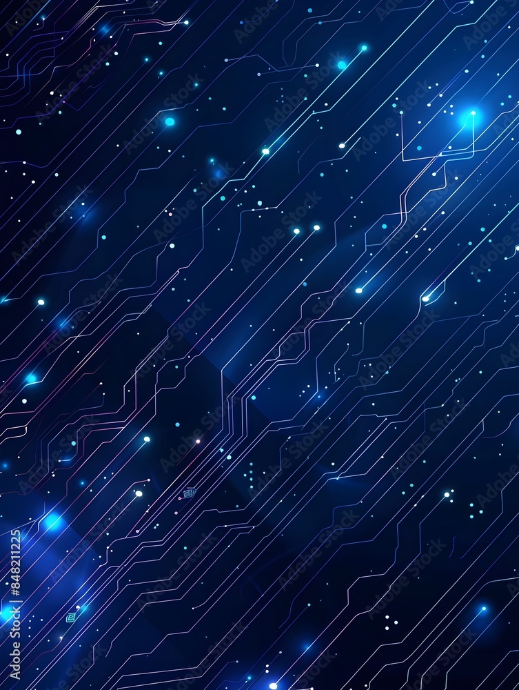 Poster striking digital technology background with glowing circuit board patterns and luminous effects