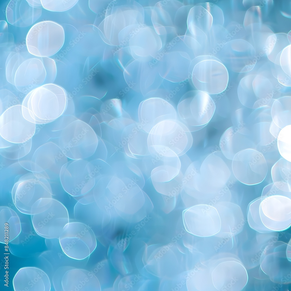 Aufkleber abstract blurred blue bokeh lights with soft focus and empty space in r5 style