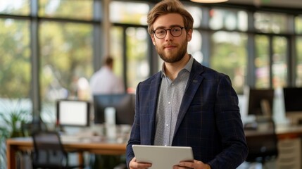 The businessman with tablet