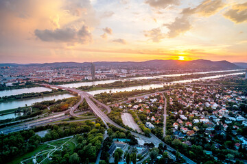 Fototapeta premium Ausblick über Wien, Österreich 