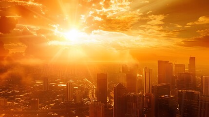 Heatwaves in urban areas, highlighting the increasing temperatures caused by global warming