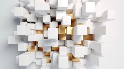3D abstract modern geometric square horizontal futuristic background