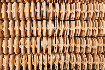 Stack of Red Roof Tiles Background.