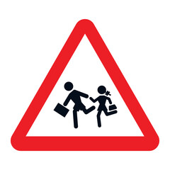 DANGER TRAFFIC SIGNS OF SPAIN, P-21 - School Crossing