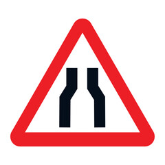 DANGER TRAFFIC SIGNS OF SPAIN, P-17 - Road narrowing