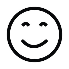 Obraz premium Happy face icon. Smile vector icon, smiley, emoticon, happy face concept flat design . Smile icon. Happy face symbol. Black and white vector illustration.