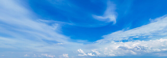 blue sky with white cloud background. Clear blue sky and white clouds