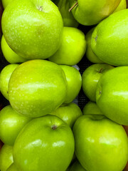 Pile of fresh green apples