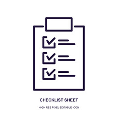 Checklist survey concept icon white background flat vector illustration. High Resolution Pixel 