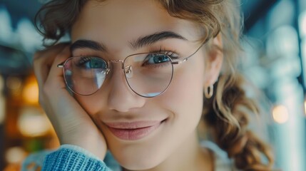 Vision enhancement, eyewear support, and child's perspective in optometry; retail options and youthful joy in lens selection.