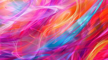 Fototapeta premium Vibrant, abstract digital painting with a kaleidoscope of colors.