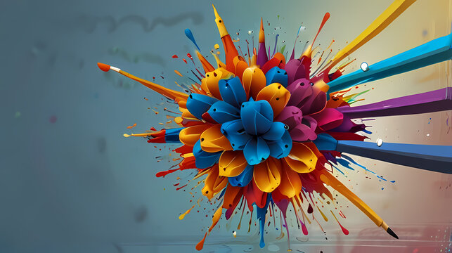 Background Illustration a whimsical colorful explosion theme