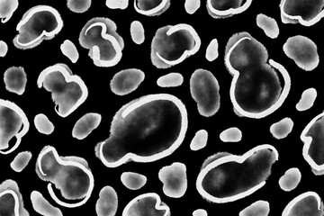 Abstract bubbles giraffe animal drawing bold black white pattern stains ornament dots animalistic skin ink watercolor