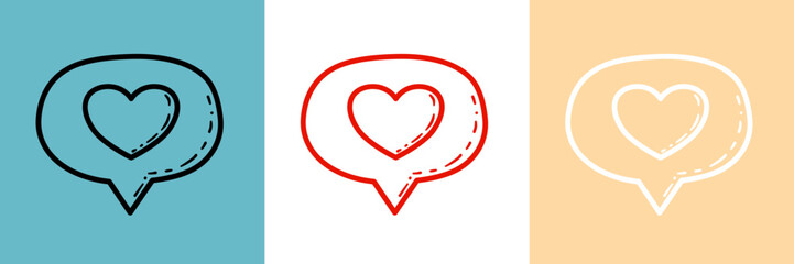 Speech bubble icon The heart can be used to express feelings.
