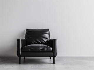 Urban chic design black leather armchair accentuates simplicity
