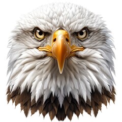 Obraz premium Bald Eagle Head isolated on transparent, flat vector, simple, minimalistic, clipart, vector, resolution, tshirt, template