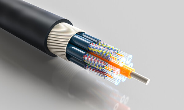 Fiber optic cable transmitting digital data