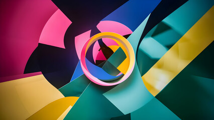 Symbolic abstract conversation vibrancy shapes photo connection