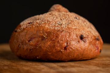 a red bun with the addition of red beetroot vegetables